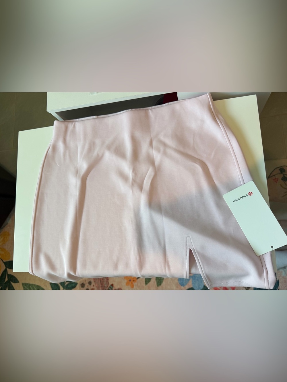 Light Pink Mini Skirt with Front Slit